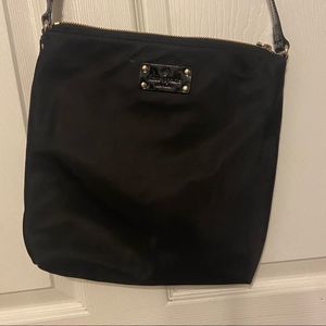 Kate Spade Black Long Strap Shoulder Designer Purse Black White Polka Dots